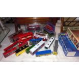 A quantity of diecast bus and coach models, mostly Corgi