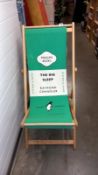 A deck chair with green Penguin book theme, 'The big sleep by Raymond Chandler', COLLECT ONLY
