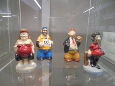 Four Wade figures - Viz Sid the Sexist, Viz Fat Slag, Popeye Brutus and Popeye Wimpy.
