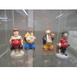 Four Wade figures - Viz Sid the Sexist, Viz Fat Slag, Popeye Brutus and Popeye Wimpy.