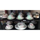 A quantity of cups & saucers & part tea set (2 shelves) COLLECT ONLY