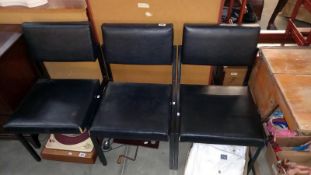 3 black vinyl office/waiting room chairs, COLLECT ONLY