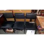 3 black vinyl office/waiting room chairs, COLLECT ONLY