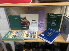 A good selection of car related books including Jaguar, E-Type, Mini and Rolls Royce