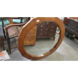 A heavy contemporary oak framed mirror, COLLECT ONLY.