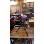 An oak top bobbin leg gypsy table, COLLECT ONLY