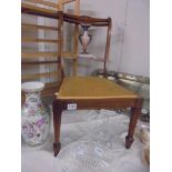 An Edwardian inlaid bedroom chair, COLLECT ONLY.