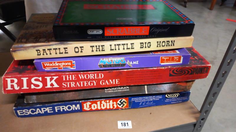 A quantity of vintage boardgames including Escape from Colditz, Battle of the little bighorn, Risk - Image 2 of 2