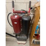 An unusual smoker made from 2 fire extinguishers on a trolley (COLLECT ONLY)