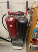 An unusual smoker made from 2 fire extinguishers on a trolley (COLLECT ONLY)