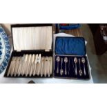 2 vintage cased EPNS cutlery sets