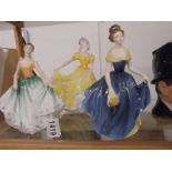 Three Royal Doulton figurines - Ninette, Cynthia and Melanie.