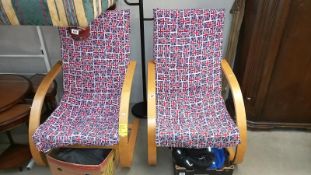 2 Union flag decorated bentwood chairs, COLLECT ONLY