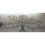 A large metal Tree of Life garden wall haning, 66cm x 150cm. COLLECT ONLY