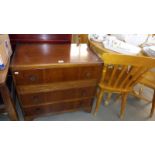 A 1950's oak bedroom chest of drawers, COLLECT ONLY