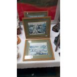 3 gilt framed Lowry prints