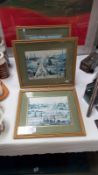 3 gilt framed Lowry prints