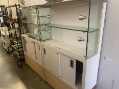 2 shop display cabinets 1 A/F - no top shelf or doors.