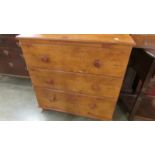 A three drawer pine chest, COLLECT ONLY.