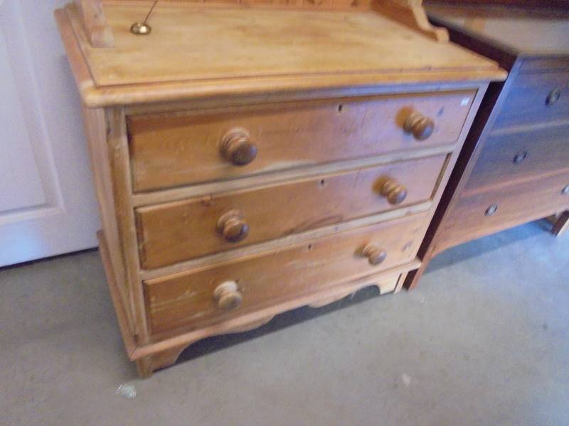 A small pine dresser with three drawer base, COLLECT ONLY. - Image 3 of 3