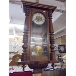 A Victorian mahogany Vienna wall clock, COLLECT ONLY.