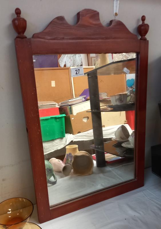 A pine framed mirror - 42cm x 60cm. COLLECT ONLY - Image 2 of 2