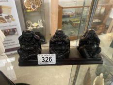 An unusual 3 Buddha, see no evil, hear no evil, speak no evil, paperweight