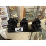 An unusual 3 Buddha, see no evil, hear no evil, speak no evil, paperweight