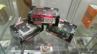 Three boxed Ninco Porsche 356A Coupe and Speedster model racing cars.