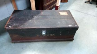 A Victorian pine tool trunk. COLLECT ONLY