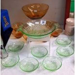 A pretty green art deco dessert set & 1 other set