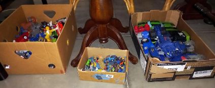 2 large boxes of toys including Ben 10 Britain's figures & corgi diecast etc.