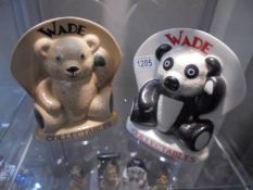 Two Wade advertising pieces being a Panda and a Bear.