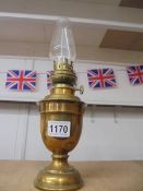 A late Victorian brass ships oil lamp, no bracket.