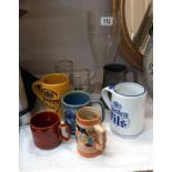 A frog mug, beer tankards & steins, large Haake-beck glass boot etc. COLLECT ONLY