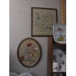 Two framed and glazed embroideries. COLLECT ONLY