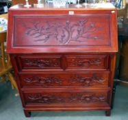 A heavy mahogany bureau, COLLECT ONLY.