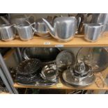 A good lot of Picquot ware teapots etc and quantity of stainless steel etc (COLLECT ONLY)