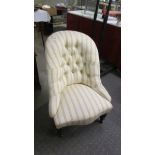 A Victorian nursing chair (recently upholstered). COLLECT ONLY