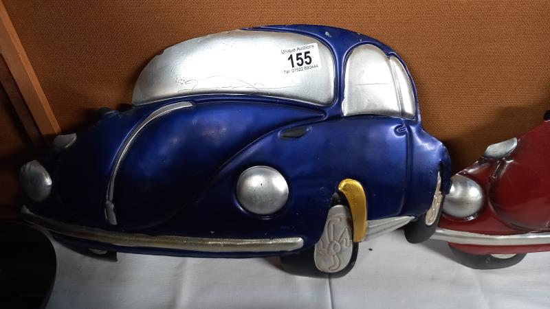 2 VW Beetle metal wall art hangings COLLECT ONLY - Image 2 of 3