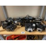 A quantity of vintage cameras