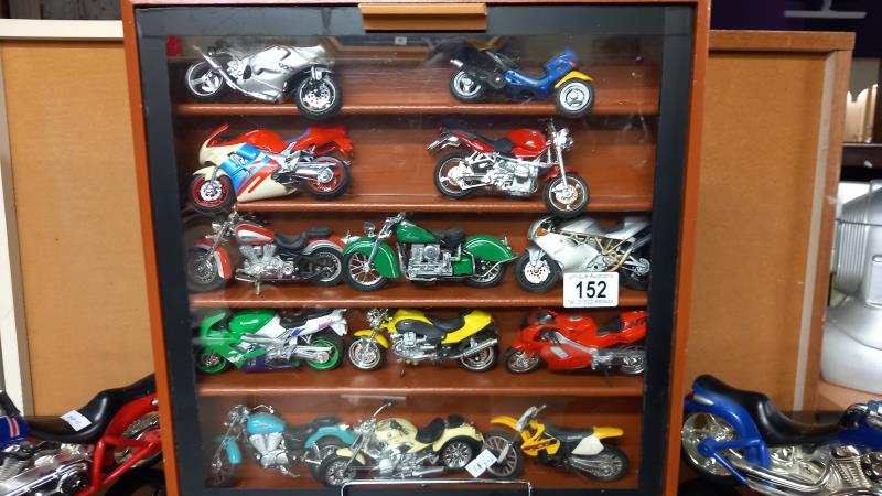 A collection of plastic motorbike models including a display case - Image 2 of 5