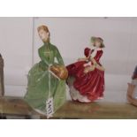 Two Royal Doulton figurines- Top O' The Hill and Grace.