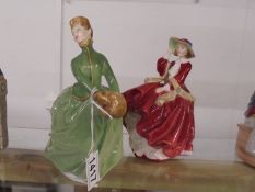 Two Royal Doulton figurines- Top O' The Hill and Grace.