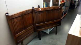 A pair of 1930-1950's solid oak 3ft bed headboards, COLLECT ONLY