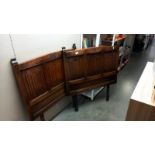 A pair of 1930-1950's solid oak 3ft bed headboards, COLLECT ONLY