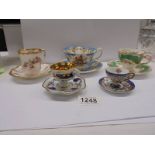 Five porcelain tea cups and saucers including circa 1920 Hammersley, Golden Jubilee etc.,