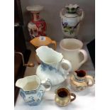 A quantity of vases & jugs including Torquay ware