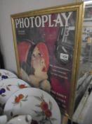 A framed and glazed Photoplay poster. COLLECT ONLY.