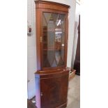 A mahogany corner cabinet, COLLECT ONLY.